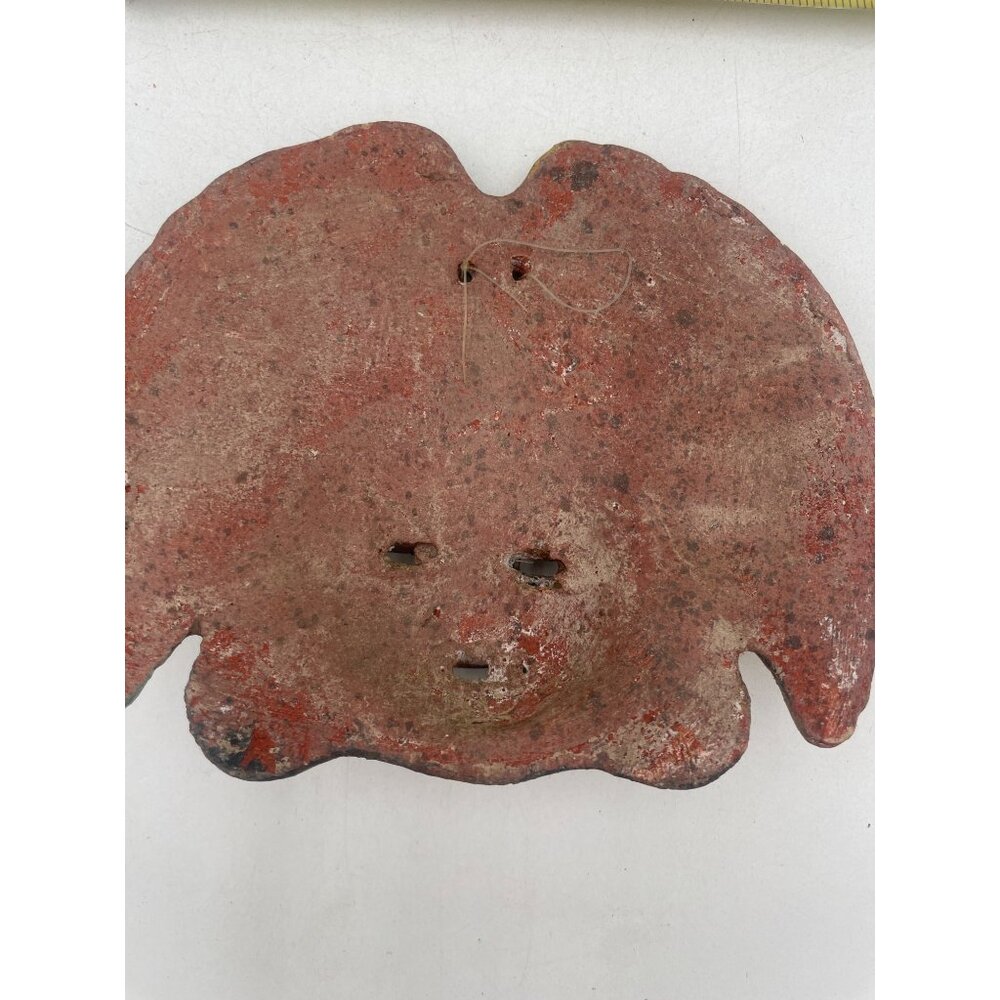 Handcrafted Vintage Mexican Ceramic Masks Colorful Aztec Tribal Face Wall Décor - Picture 7 of 8